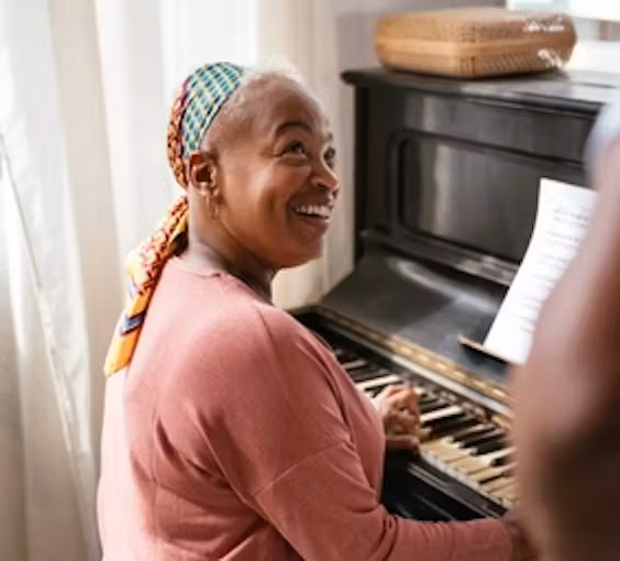 Woman playing piano